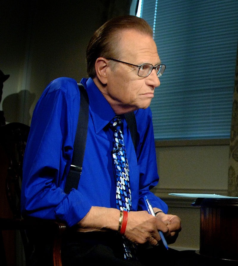 Larry King during his talk show Larry King Live