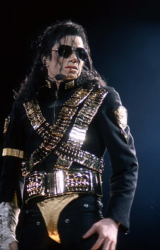 Michael Jackson during a concert in 1993