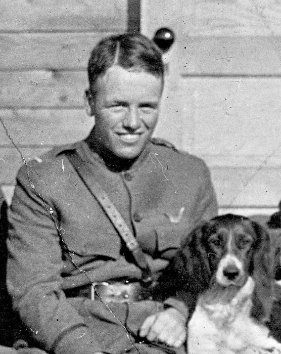 Lt. Quentin Roosevelt, the youngest son of President Theodore Roosevelt, a pilot in the 95th Aero Squadron, Air Service, United States Army