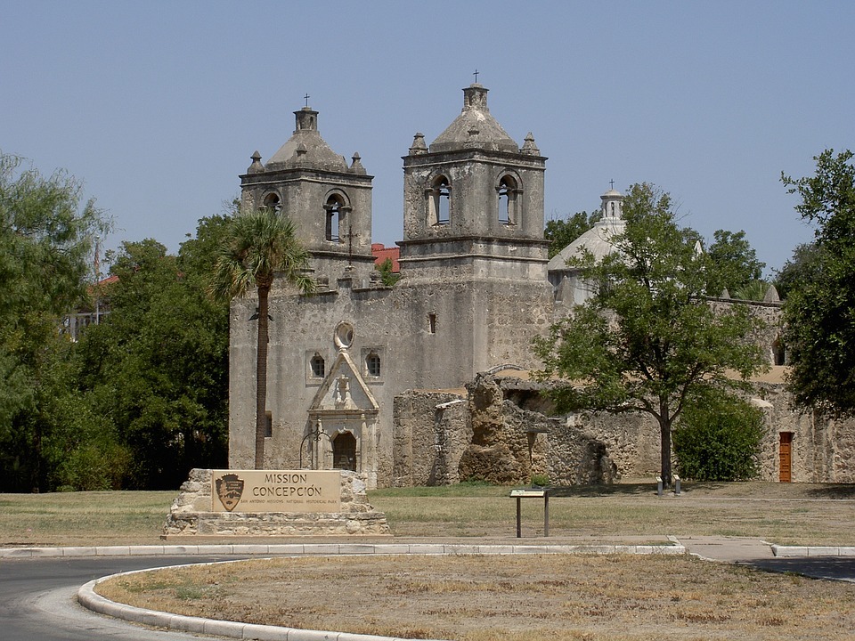 the Mission Concepcion at the Missions National Historical Park in San Antonio, Texas