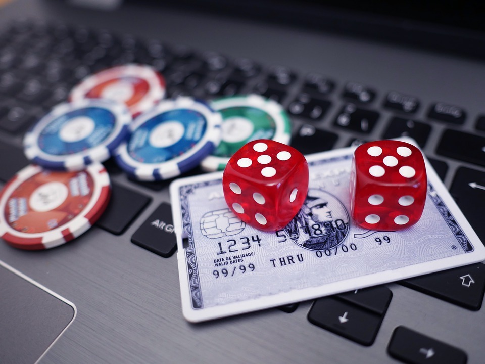credit card and poker chips