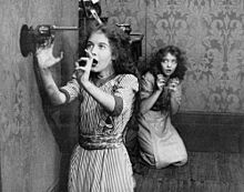 actresses and sisters Lillian Gish and Dorothy Gish in the movie An Unseen Enemy