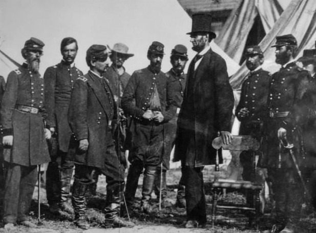 Abraham Lincoln at a Union Camp