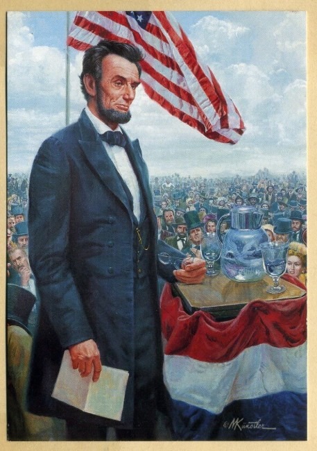 Abraham Lincoln delivering Gettysburg Address