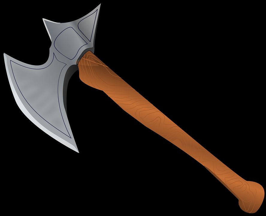 An animation drawing of a Viking axe