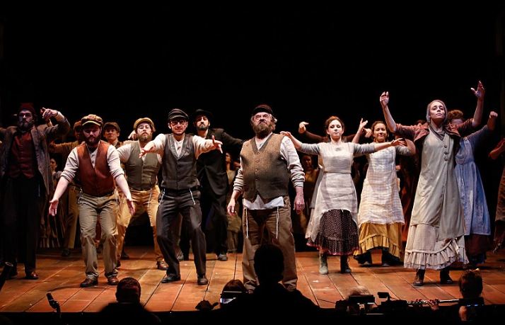 A stage performance of Fiddler on the Roof