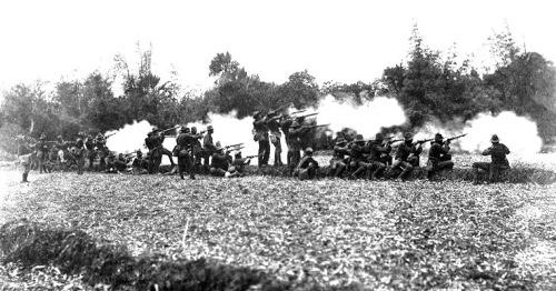 March 29, 1899: 20th Kansas Volunteer Infantry Regiment in action against Filipinos at Bigaa 