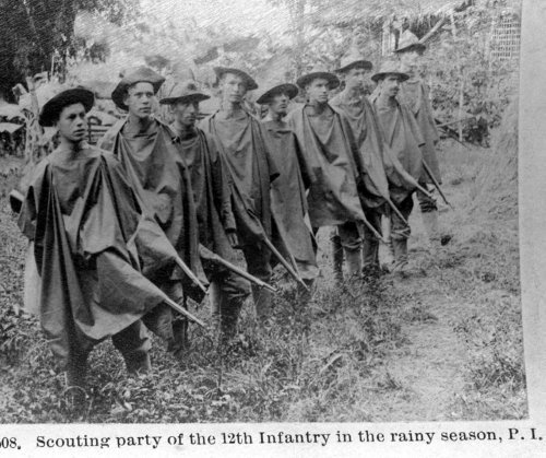 12th Infantry scouting party in rainy season 1900