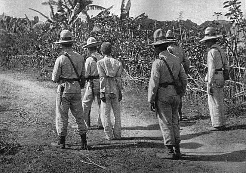 1896-1897 Spanish soldiers leading a Katipunero to execution