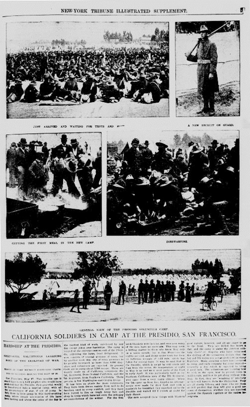 1st California Volunteers at Presidio, New-York Tribune issue of May 29, 1898