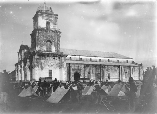 4th Infantry in camp near Imus church.Cavite, 1899