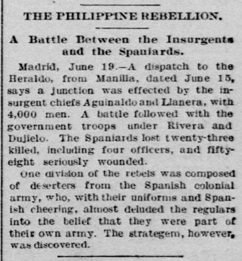 Aguinaldo and Llanera, The Times, WA D.C., June 20 1897
