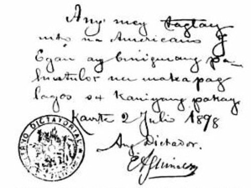 Aguinaldo pass to US correspondent 1898