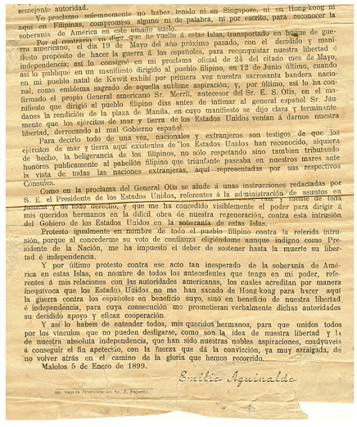 Aguinaldo response in Spanish to Otis Proclamation of Jan 4 1899 2_opt