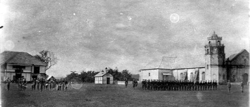 American guard mount at Cagayan de Misamis in 2Lt. Robert B. Mitchell album 1898 to 1902
