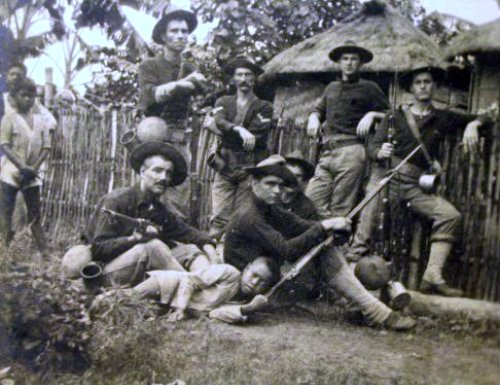 American patrol 1900 with Filipino boys