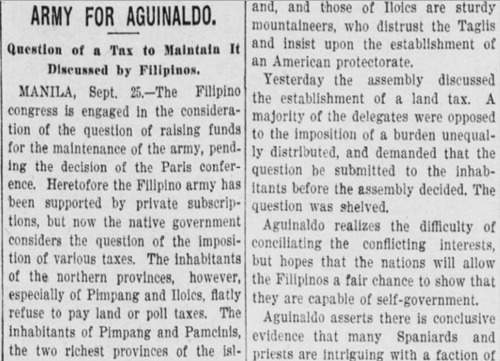 Army for Aguinaldo, text 1