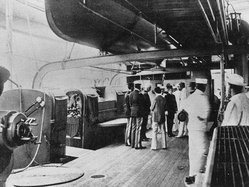 BGen Thomas Anderson visiting cruiser USS Charleston at Honolulu, June 2 1898