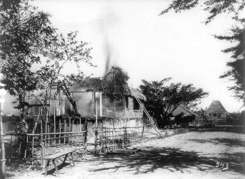 Burning of native huts 1899