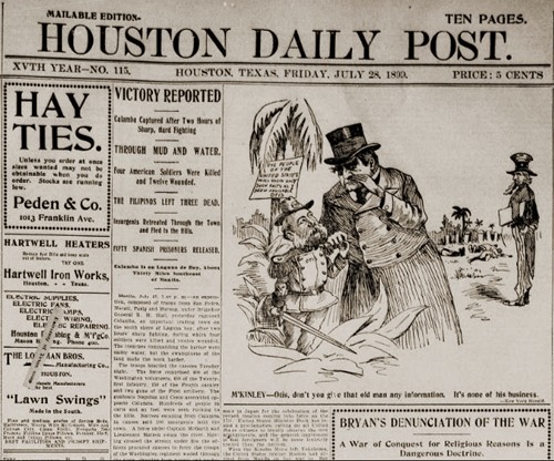 Calamba captured, headline, Houston Daily Post, July 28 1899