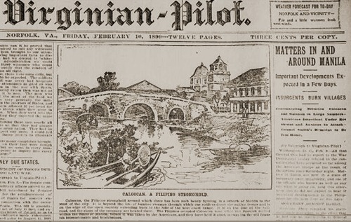 Caloocan Filipino stronghold, Virginian-Pilot, Feb 10 1899
