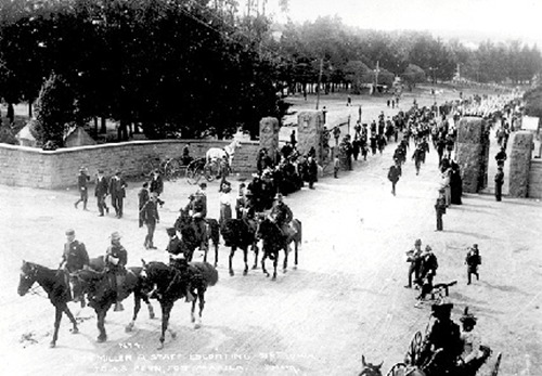 Cavalry leaving Presidio for Manila 1898