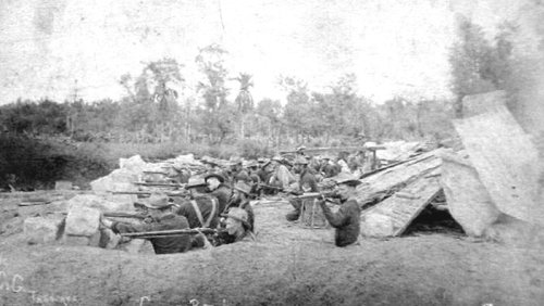 Co. G. In Trenches at Pasig 1899