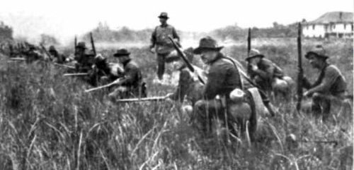 Company I 1st Colorado Vol Inf Rgt advance thru grass Aug 13 1898