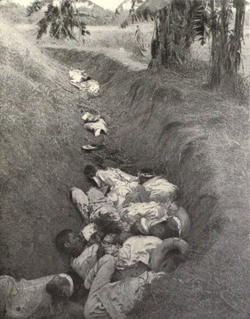Dead Filipinos in trench before Santa Ana