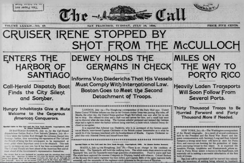 Dewey holds Germans in check, SFC July 19 1898