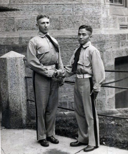 Emilio Aguinaldo Jr and Frederick Funston at West Point