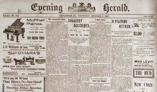 Filipino attack at Vigan, Evening Herald, Dec 6 1899