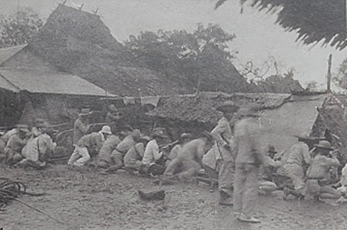 Filipino defense line on Calle Real, 1898_opt