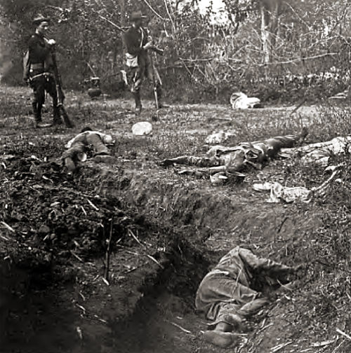 First Nebraskans and dead Filipinos at Caloocan, Feb 10 1899_opt
