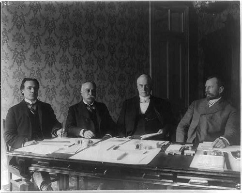 First Philippine Commission Jacob G Schurman, Admiral Dewey, Charels Denby, and Dean C. Worcester Gen. Elwell S