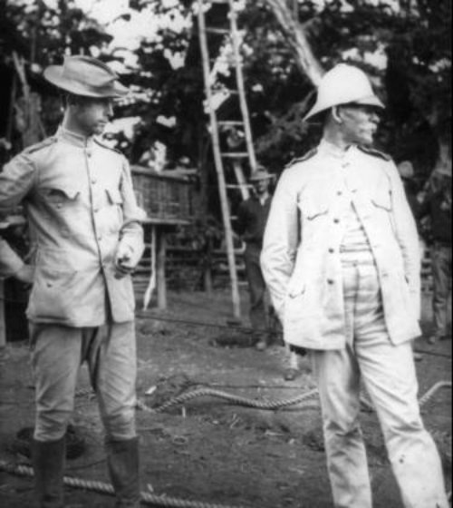 Gen Henry Lawton n aide Capt Edward L King at Rio Grande River Arayat