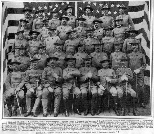 General Arthur C MacArthur Jr and staff 1900