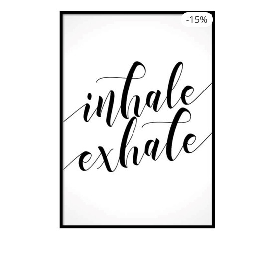 Inhale exhale handwritten typography poster