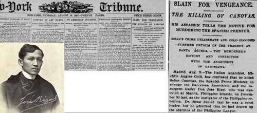 Italian avenges Rizal, New York Tribune., Aug. 10, 1897 page 1
