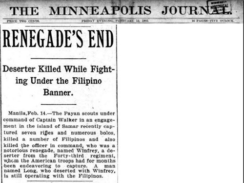 John Winfrey death, Minneapolis Journal Feb 14 1902