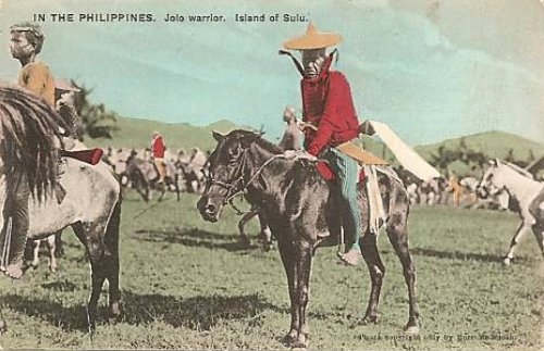Jolo warrior on horseback early 1900s