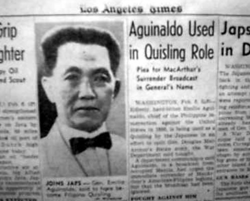 LOS ANGELES TIMES, FEB 7 1942 AGUINALDO USED IN QUISLING ROLE