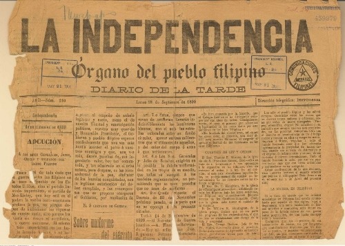 La Independencia, Sept 18 1899
