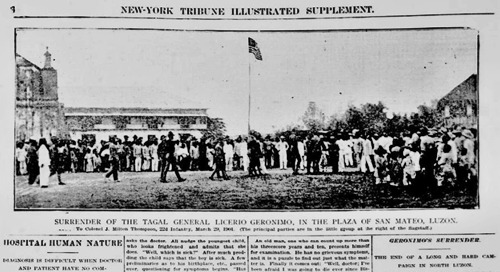 Licerio Geronimo surrenders, New York Tribune June 23 1901