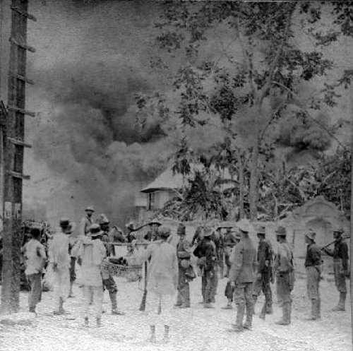 Malolos Filipino congress on fire March 31 1899