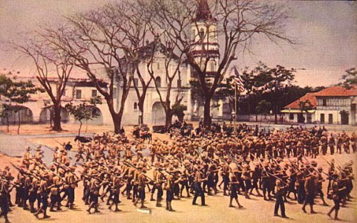 Malolos color US troops public square March 31 1899