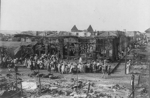 Manila 1899 market scene outside ruins of old market