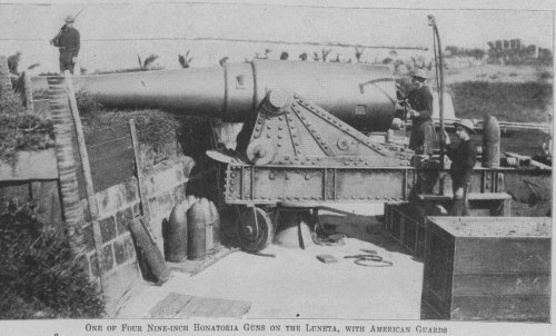 Manila US troops and Honatoria gun 1898