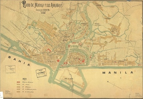 Map of Manila and suburbs 1898