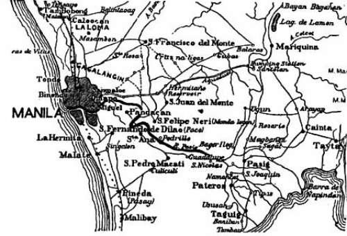 Map of district between Manila and Laguna de Bay 1899
